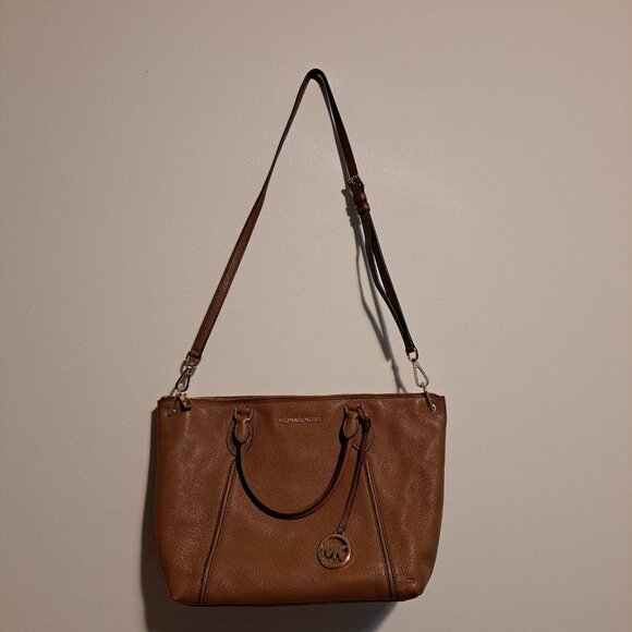 Michael Kors Tan Pebble Leather Tote Bag With Hand and Shoulder Straps - Picture 1 of 13